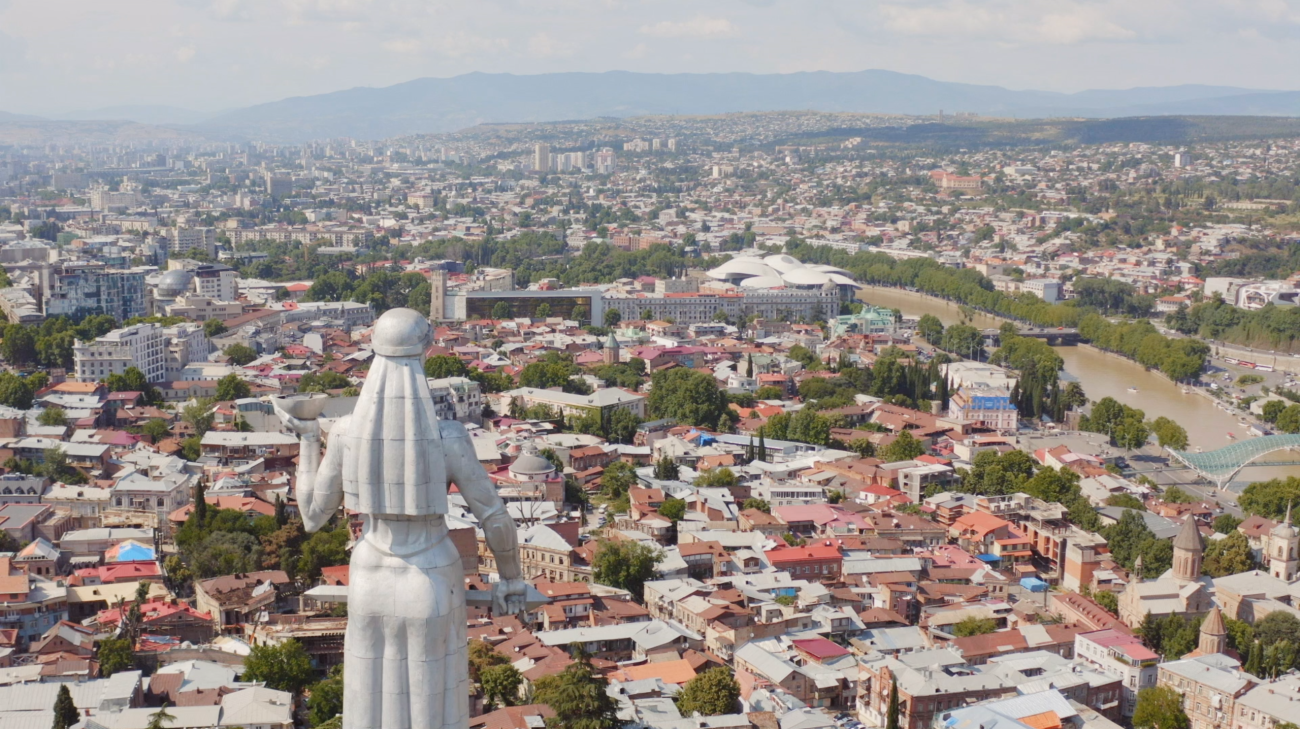 Aerial photo of a city 